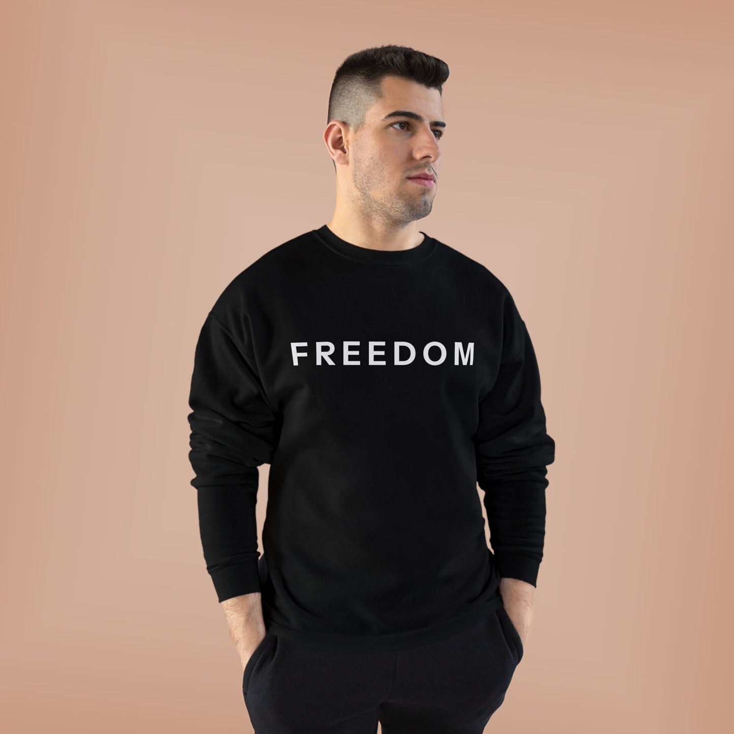 Eco-Friendly FREEDOM Crewneck Sweatshirt - Unisex Cozy Top, Sustainable Gift, Casual Wear, Comfortable Layering