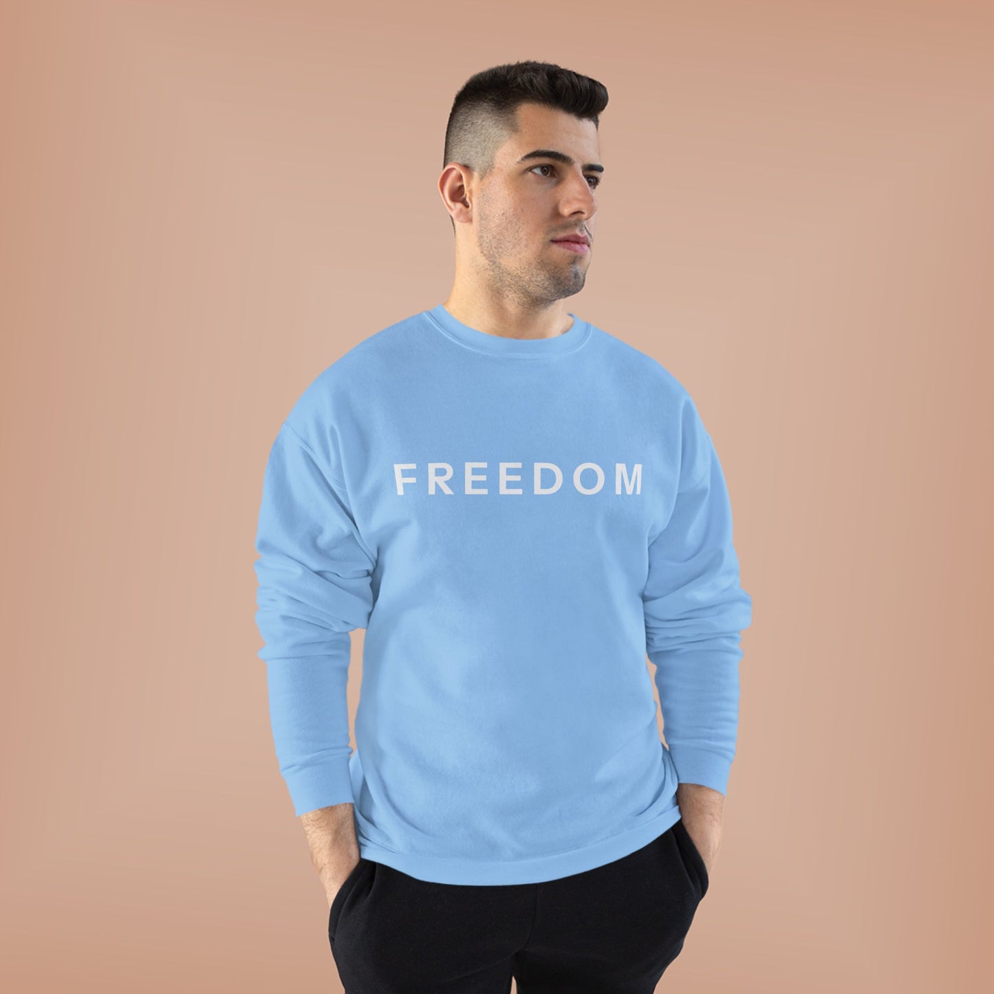 Eco-Friendly FREEDOM Crewneck Sweatshirt - Unisex Cozy Top, Sustainable Gift, Casual Wear, Comfortable Layering