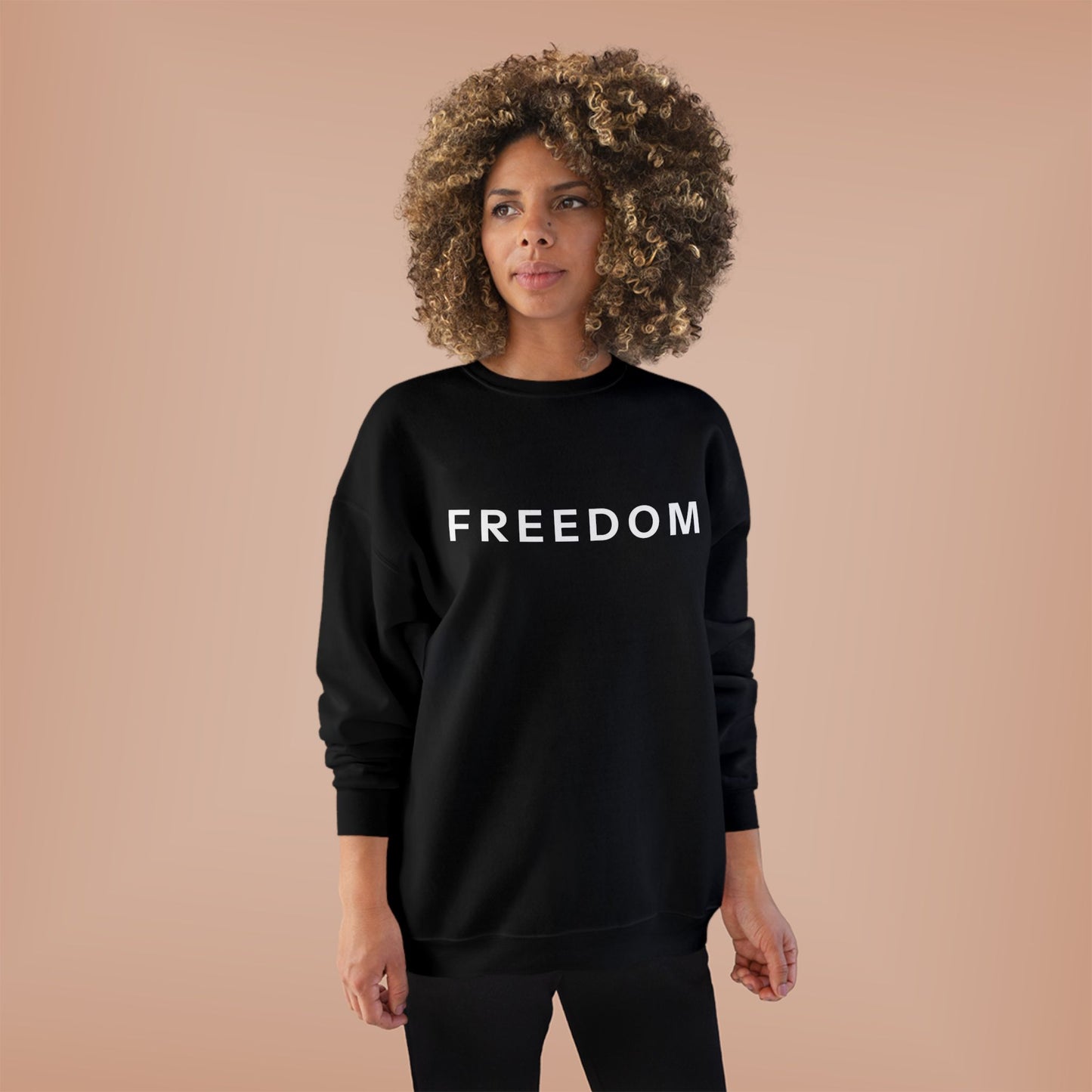 Eco-Friendly FREEDOM Crewneck Sweatshirt - Unisex Cozy Top, Sustainable Gift, Casual Wear, Comfortable Layering