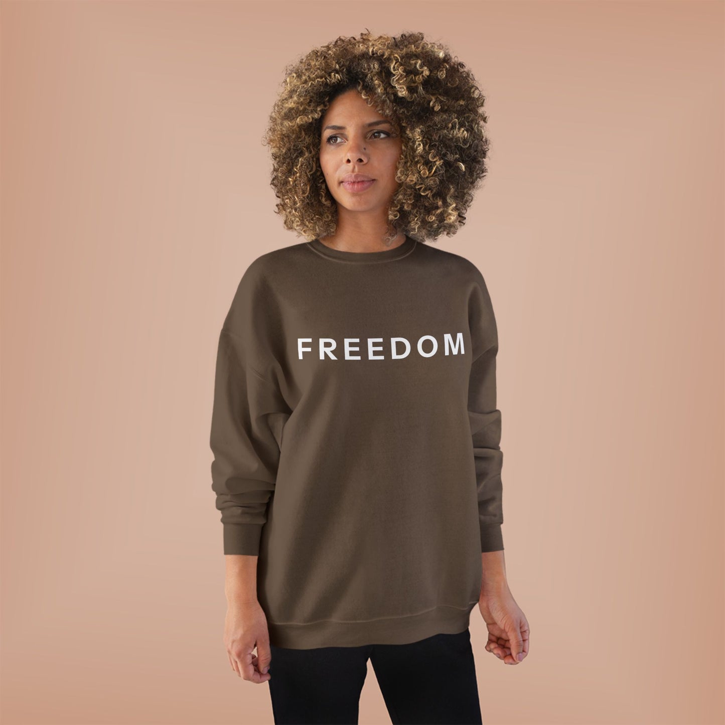 Eco-Friendly FREEDOM Crewneck Sweatshirt - Unisex Cozy Top, Sustainable Gift, Casual Wear, Comfortable Layering
