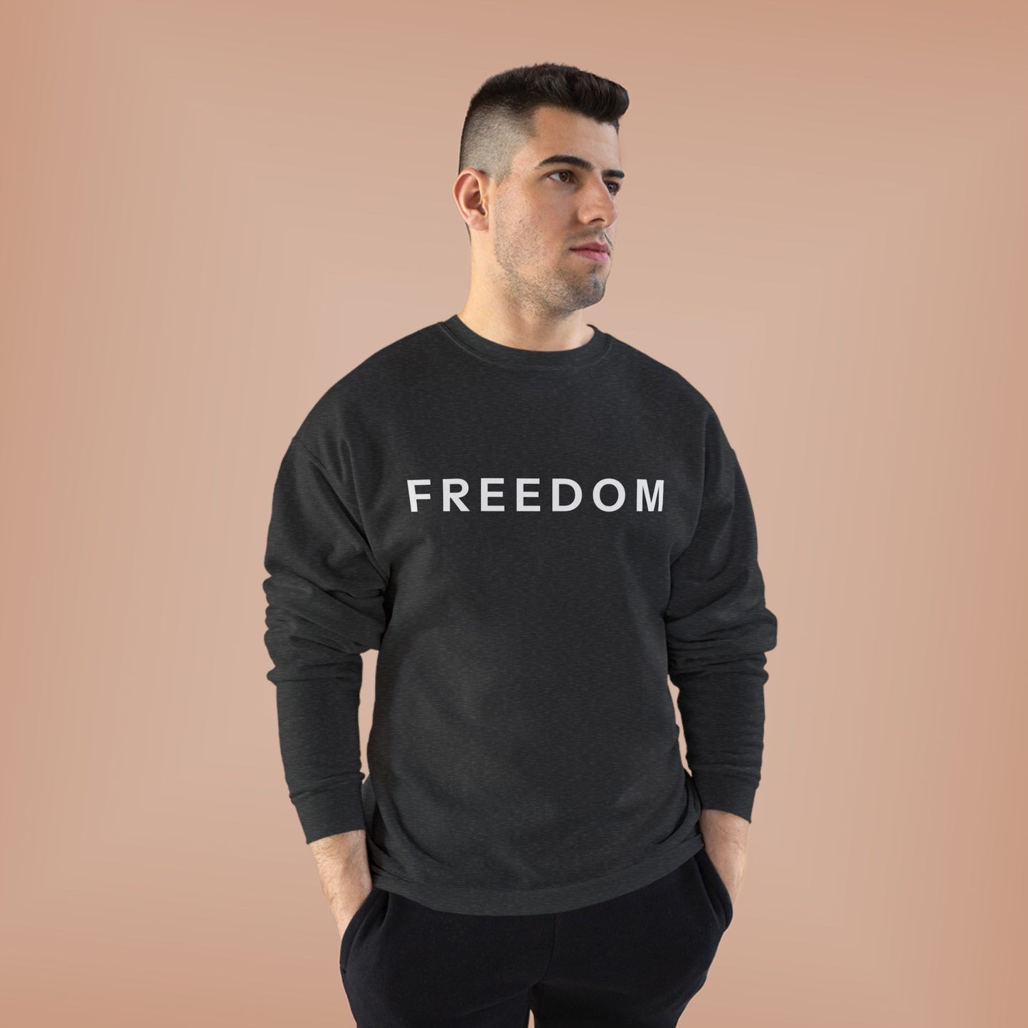 Eco-Friendly FREEDOM Crewneck Sweatshirt - Unisex Cozy Top, Sustainable Gift, Casual Wear, Comfortable Layering