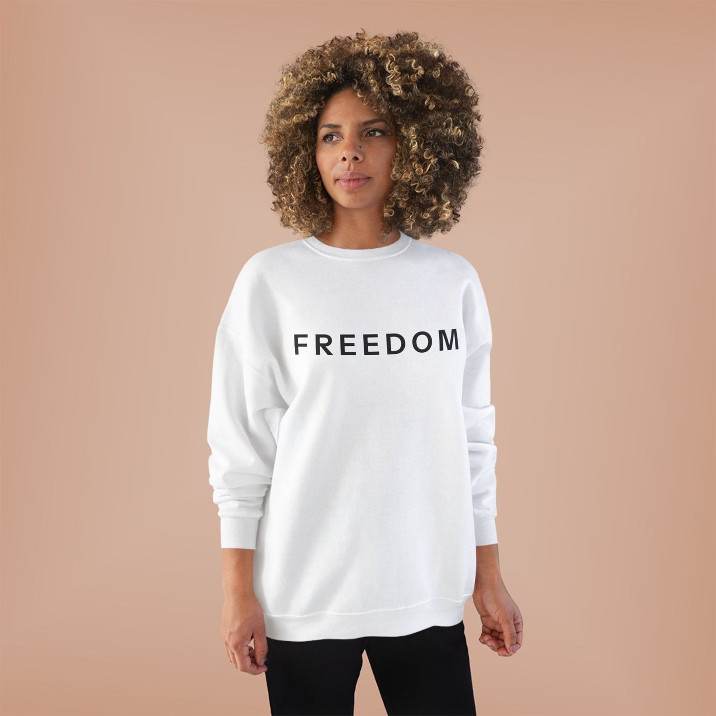 Eco-Friendly FREEDOM Crewneck Sweatshirt - Unisex Cozy Top, Sustainable Gift, Casual Wear, Comfortable Layering