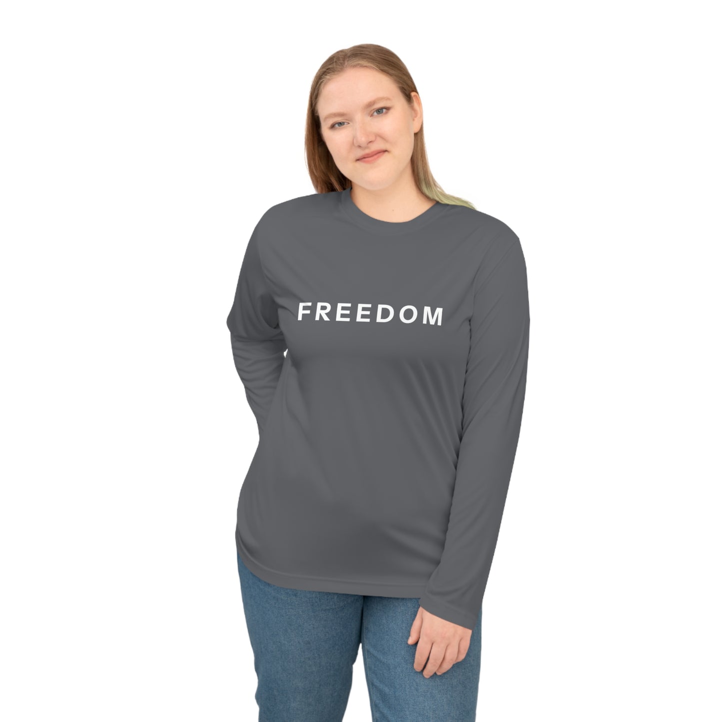 Freedom Long Sleeve Performance Shirt, Activewear for Men & Women, Workout Shirt, Fitness Gift, Sports Apparel, Year-Round Use