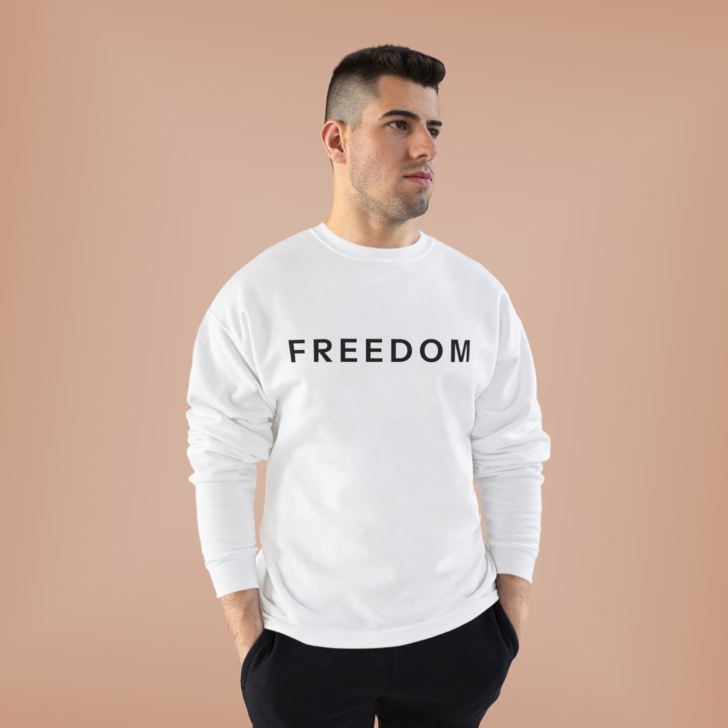 Eco-Friendly FREEDOM Crewneck Sweatshirt - Unisex Cozy Top, Sustainable Gift, Casual Wear, Comfortable Layering