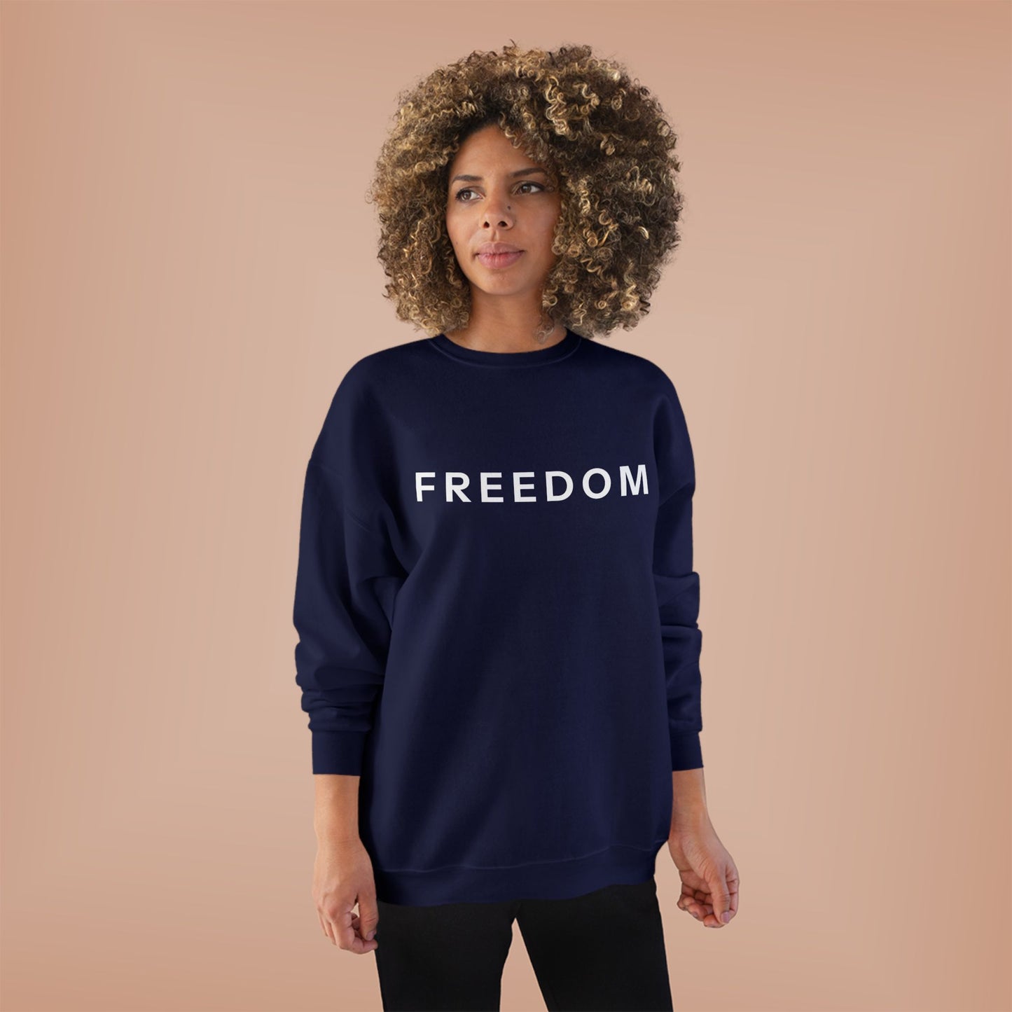 Eco-Friendly FREEDOM Crewneck Sweatshirt - Unisex Cozy Top, Sustainable Gift, Casual Wear, Comfortable Layering