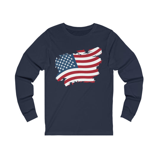 USA Flag Unisex Jersey Long Sleeve Tee
