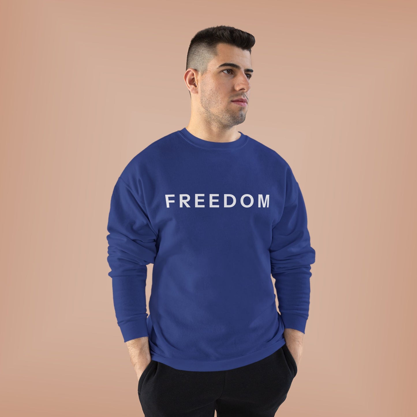 Eco-Friendly FREEDOM Crewneck Sweatshirt - Unisex Cozy Top, Sustainable Gift, Casual Wear, Comfortable Layering