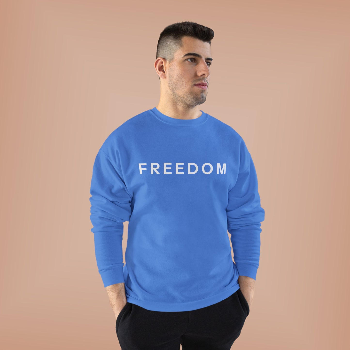 Eco-Friendly FREEDOM Crewneck Sweatshirt - Unisex Cozy Top, Sustainable Gift, Casual Wear, Comfortable Layering