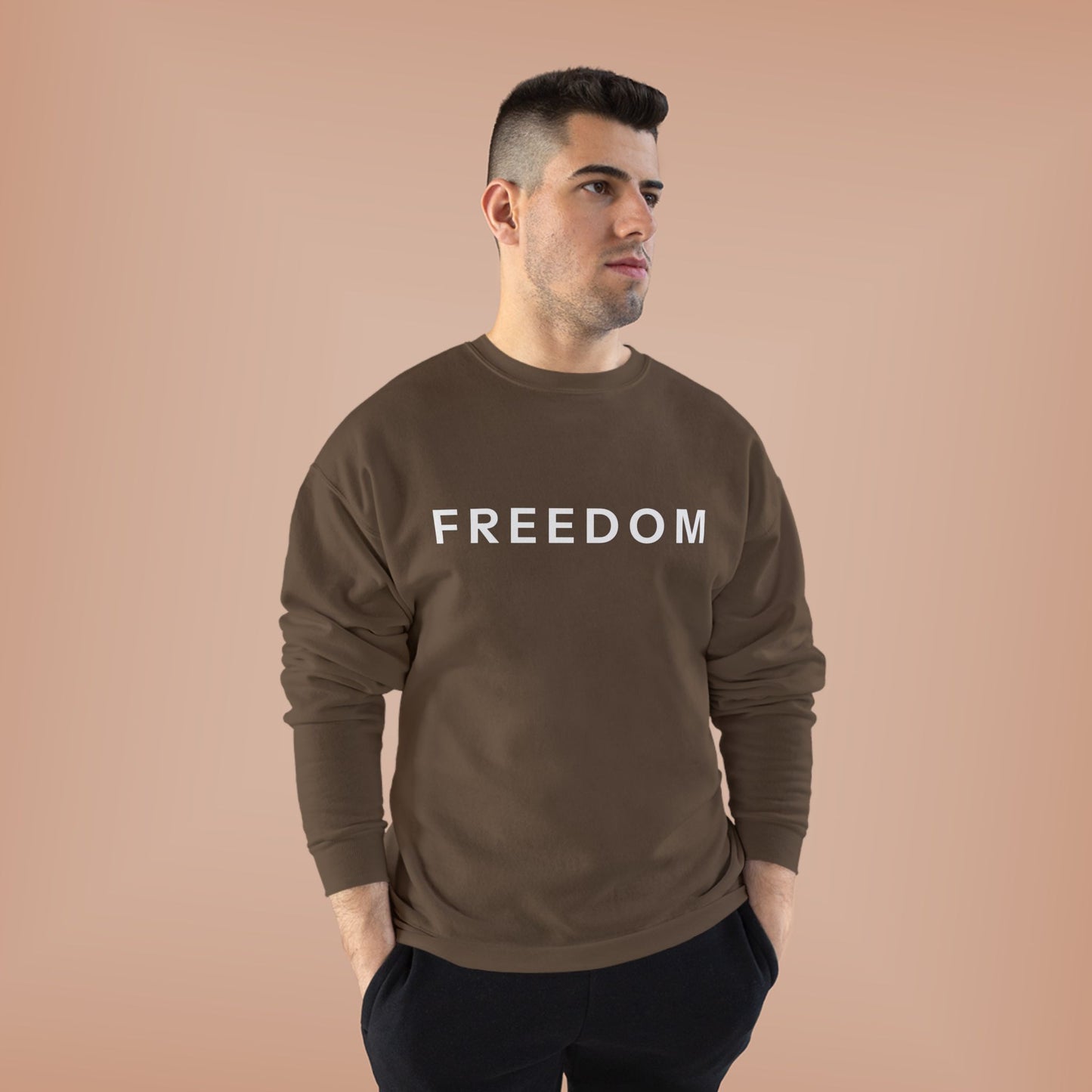 Eco-Friendly FREEDOM Crewneck Sweatshirt - Unisex Cozy Top, Sustainable Gift, Casual Wear, Comfortable Layering