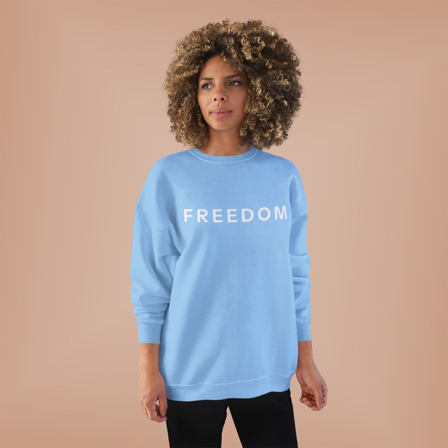 Eco-Friendly FREEDOM Crewneck Sweatshirt - Unisex Cozy Top, Sustainable Gift, Casual Wear, Comfortable Layering
