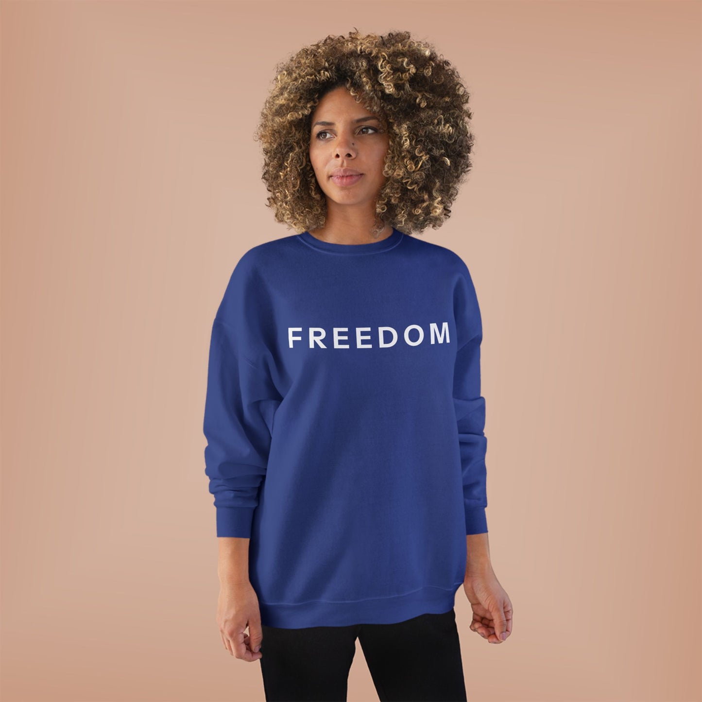 Eco-Friendly FREEDOM Crewneck Sweatshirt - Unisex Cozy Top, Sustainable Gift, Casual Wear, Comfortable Layering