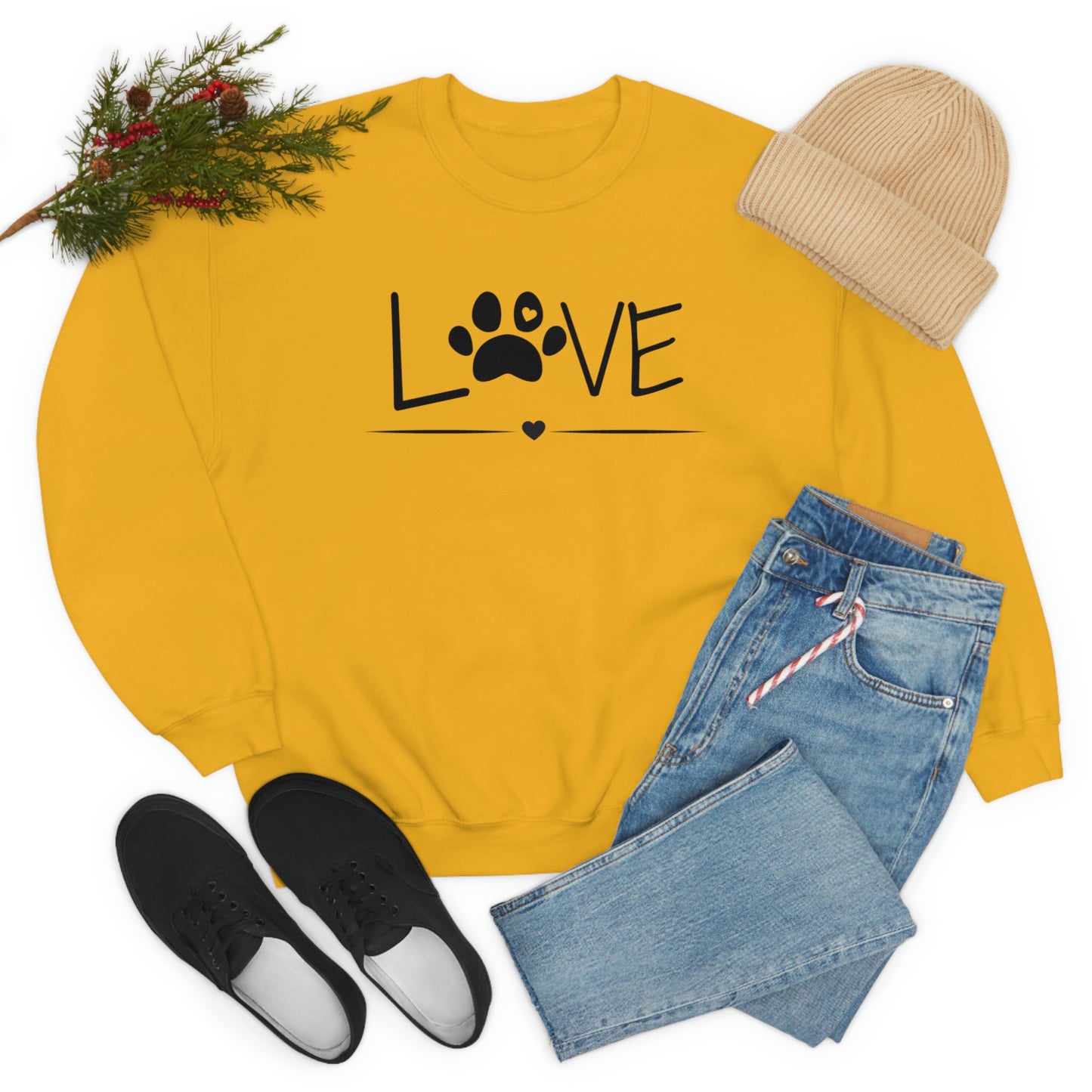 Love Paw Unisex Heavy Blend Crewneck Sweatshirt