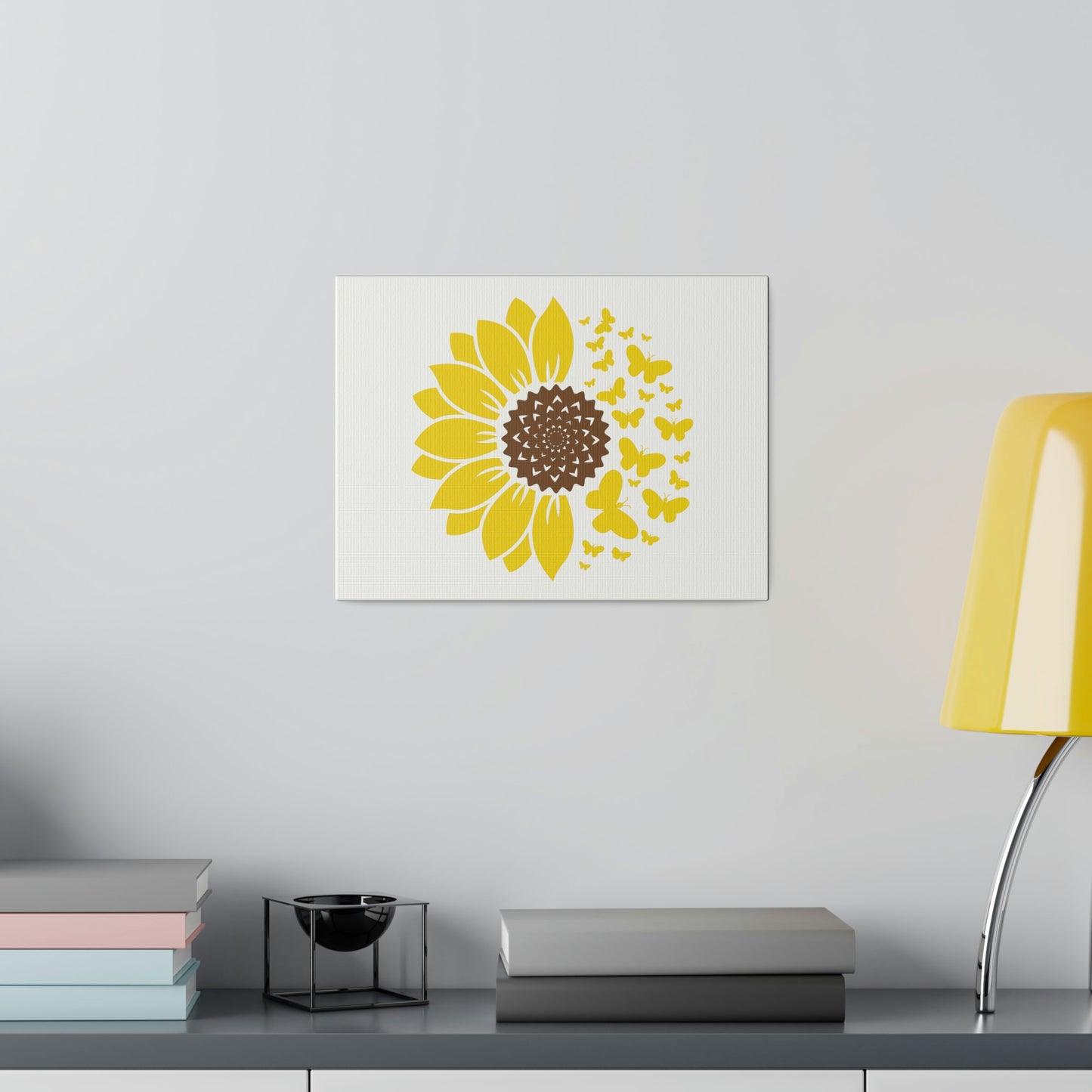 Sunflower Butterfly Matte Canvas, Stretched, 0.75"