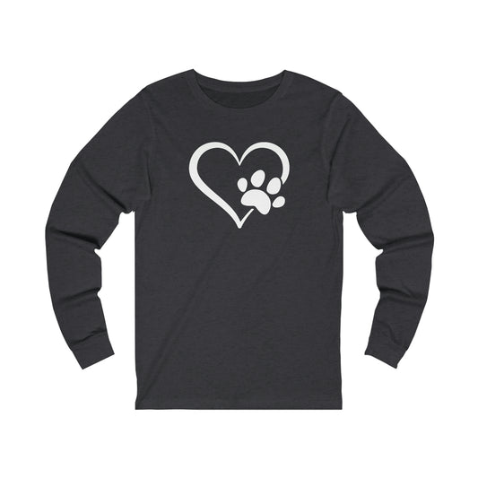 Heart Paw Print Unisex Jersey Long Sleeve Tee