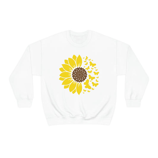 Sunflower Butterflies Unisex Heavy Blend™ Crewneck Sweatshirt