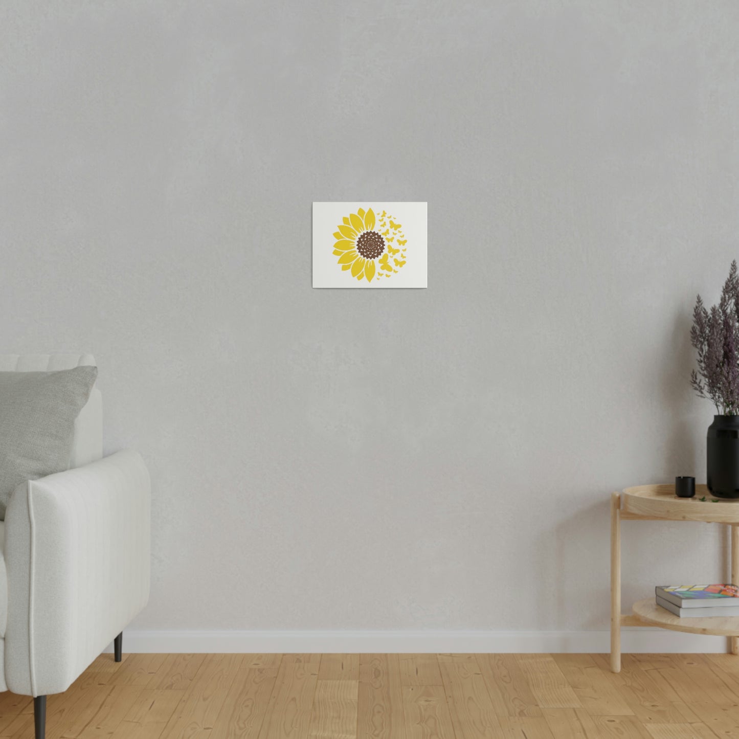 Sunflower Butterfly Matte Canvas, Stretched, 0.75"