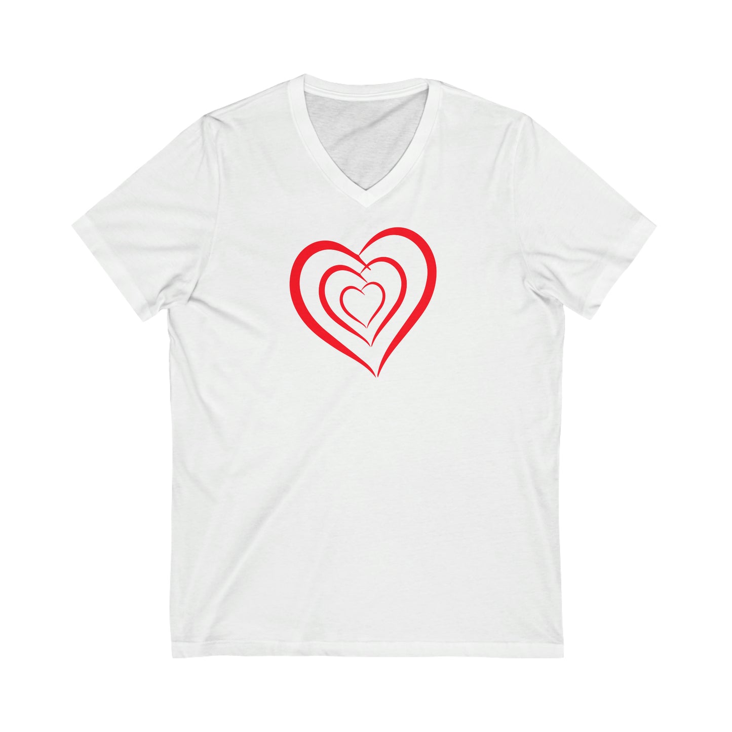 Trio of Hearts Unisex Jersey Short Sleeve V-Neck Tee