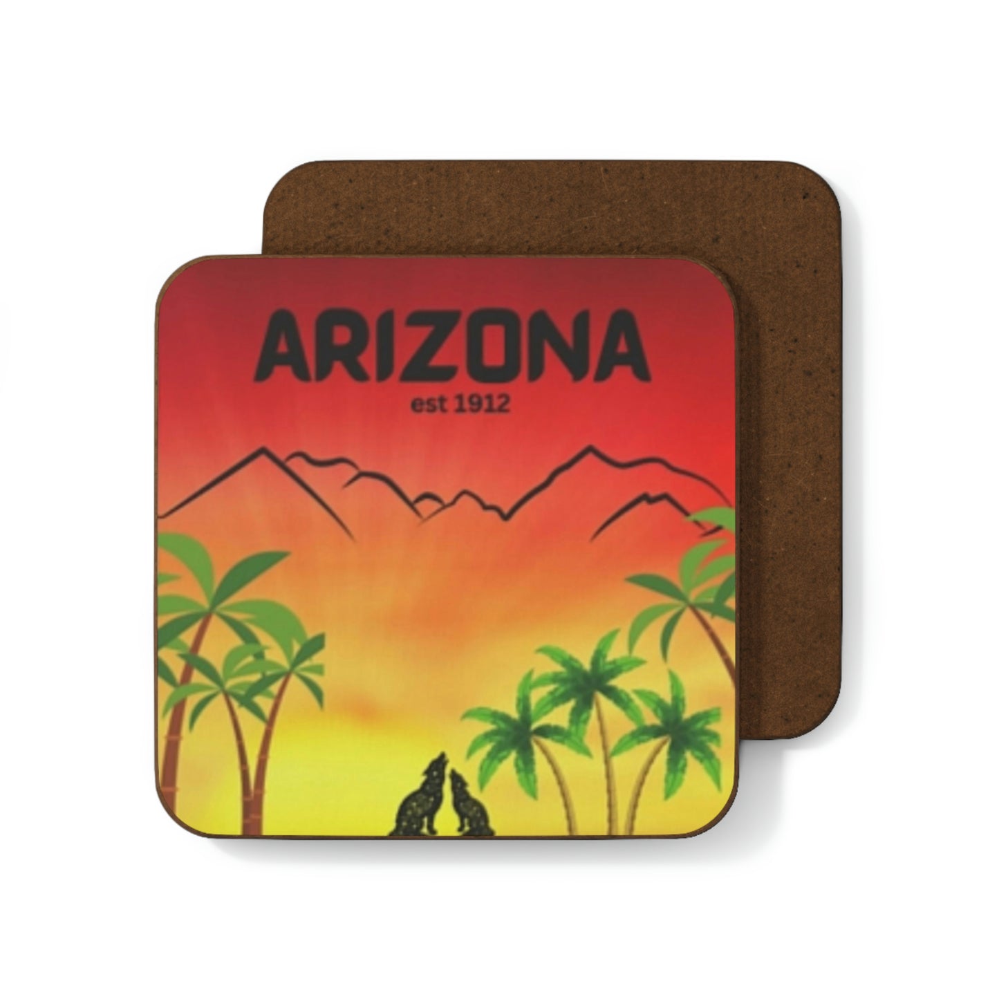 Beautiful Arizona Sunset Hardboard Back Coaster