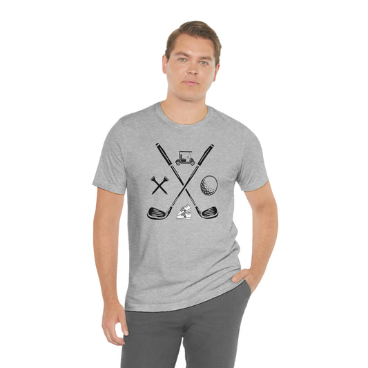 Golf Clubs Golf Ball Golf Tees Golf Cart Golf Shoes Unisex Jersey Short Sleeve Tee