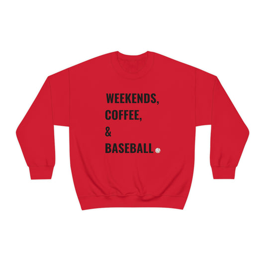 Weekends Coffee Baseball Unisex Heavy Blend Crewneck Sweatshirt