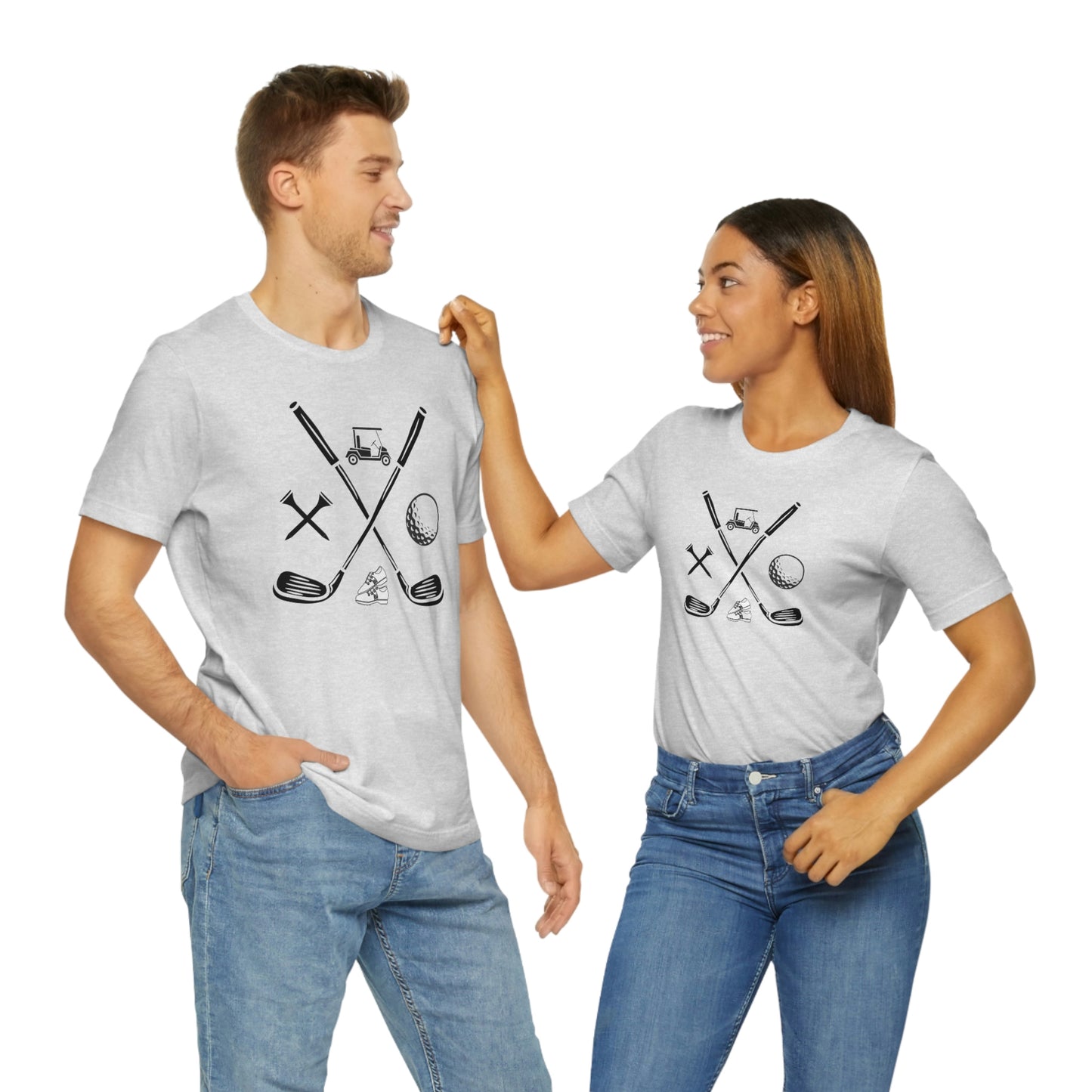 Golf Clubs Golf Ball Golf Tees Golf Cart Golf Shoes Unisex Jersey Short Sleeve Tee