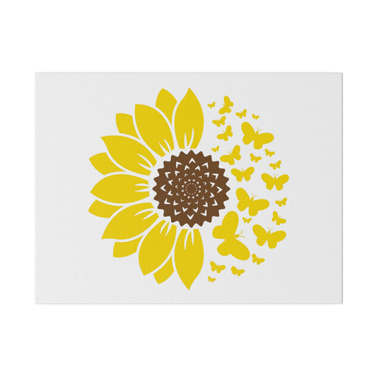Sunflower Butterfly Matte Canvas, Stretched, 0.75"