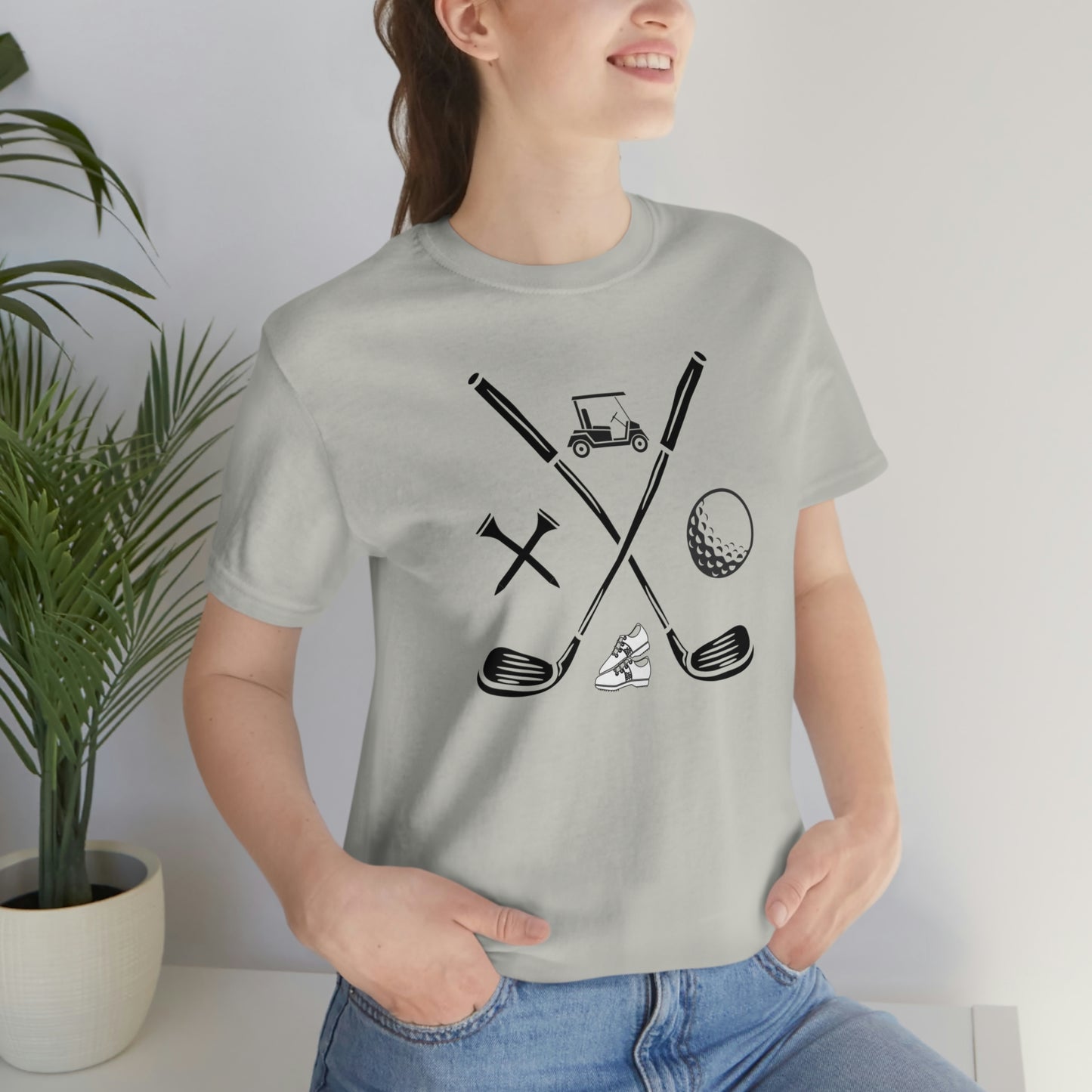 Golf Clubs Golf Ball Golf Tees Golf Cart Golf Shoes Unisex Jersey Short Sleeve Tee