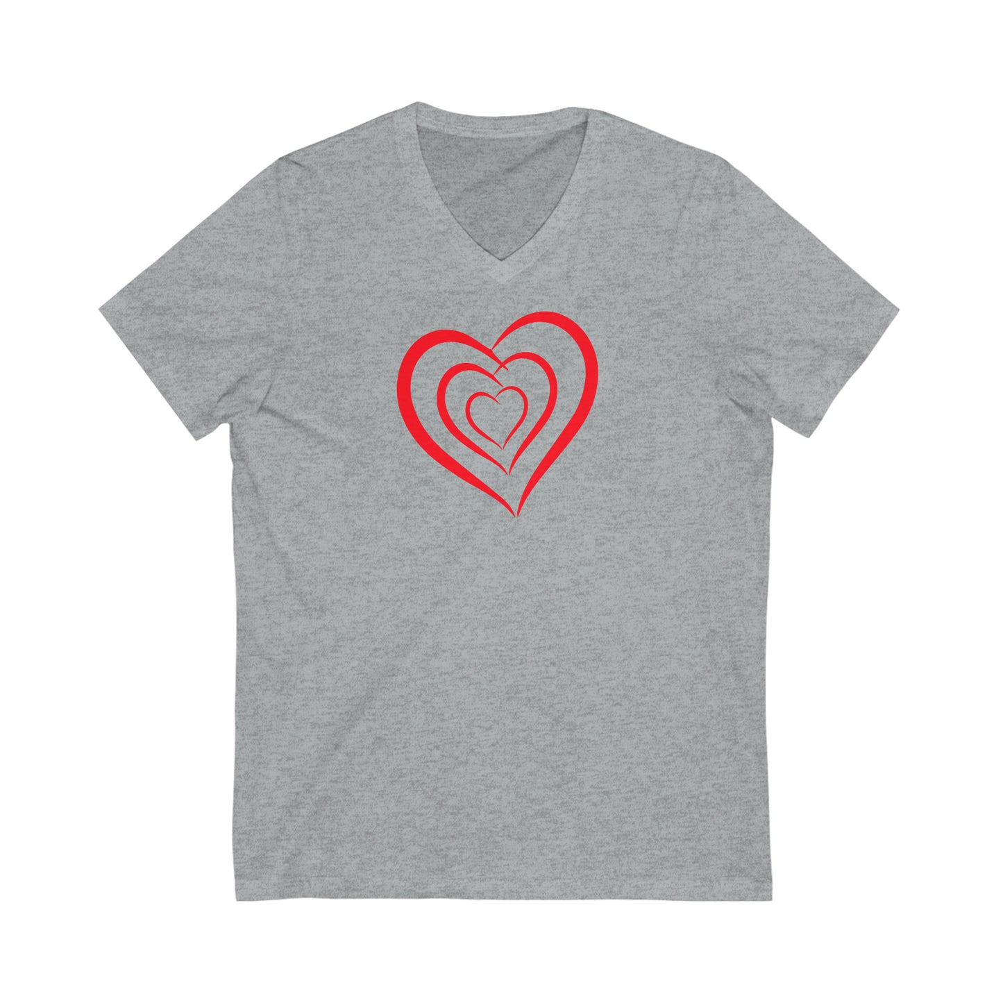 Trio of Hearts Unisex Jersey Short Sleeve V-Neck Tee