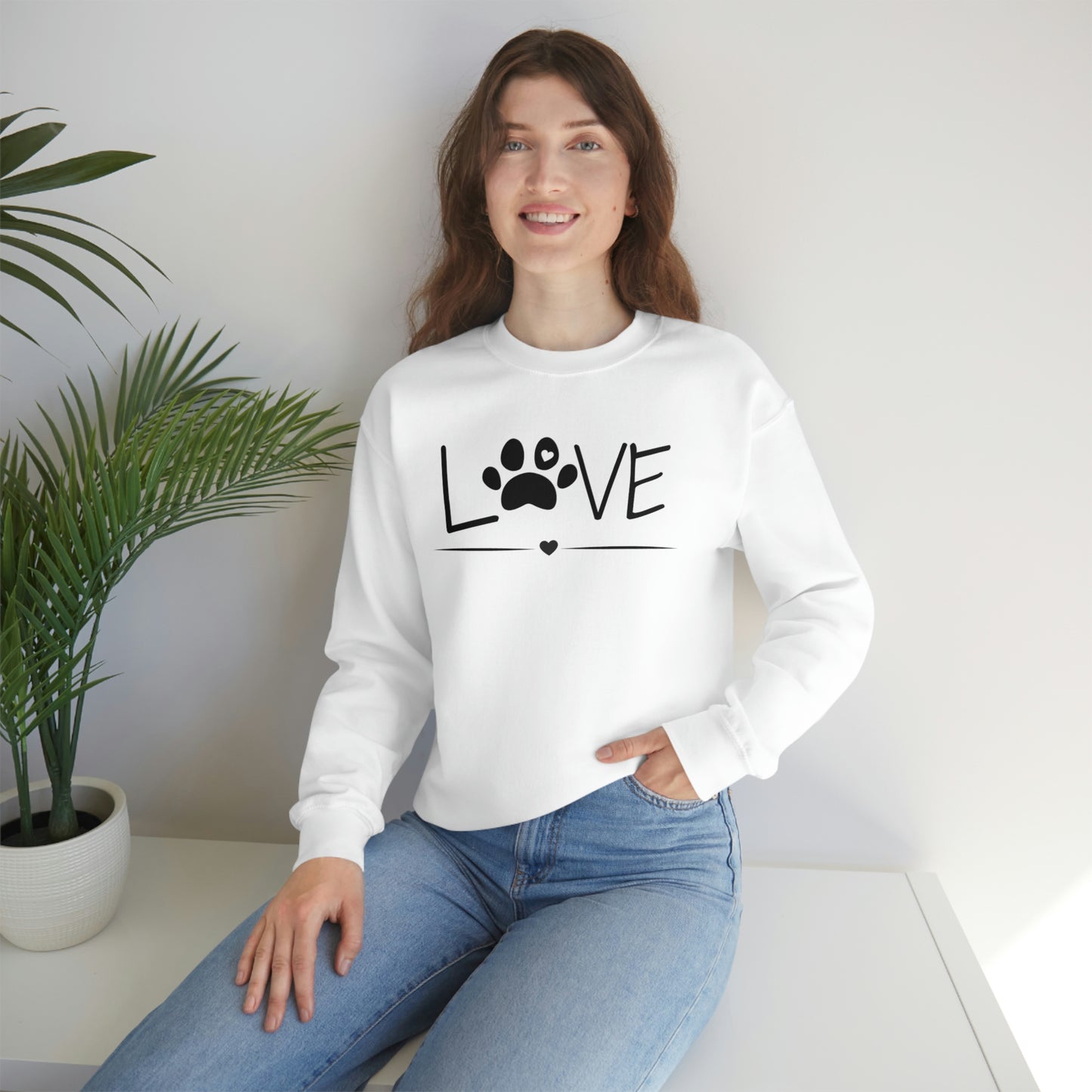 Love Paw Unisex Heavy Blend Crewneck Sweatshirt