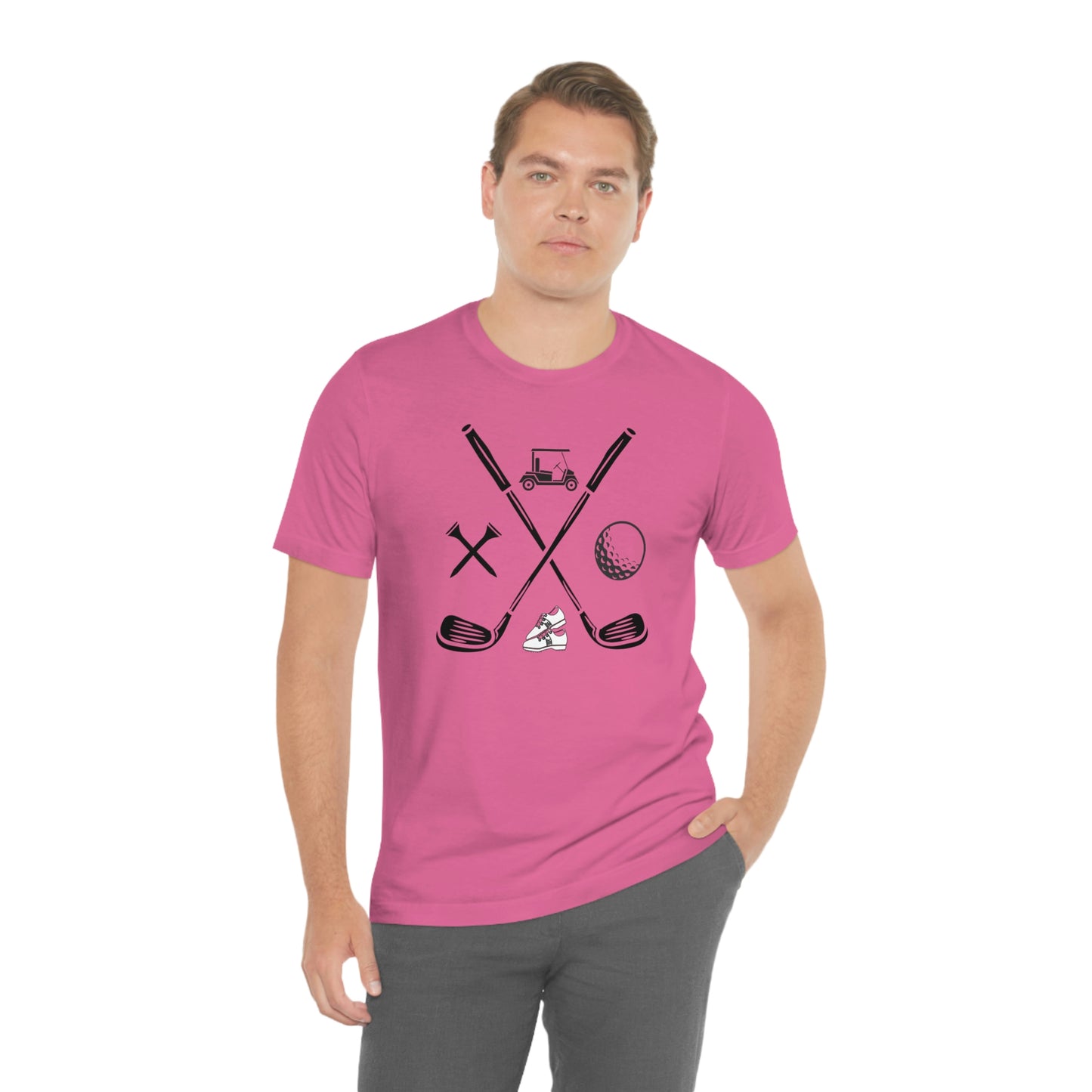 Golf Clubs Golf Ball Golf Tees Golf Cart Golf Shoes Unisex Jersey Short Sleeve Tee