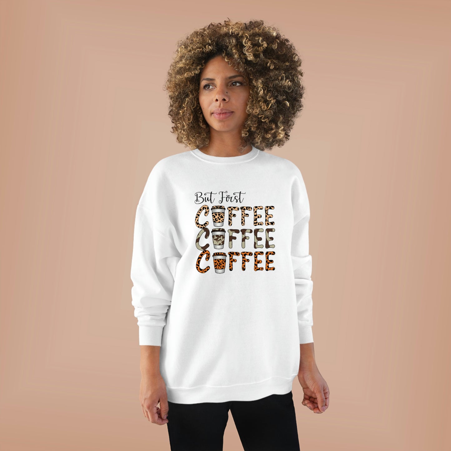 But First Coffee Unisex EcoSmart® Crewneck Sweatshirt