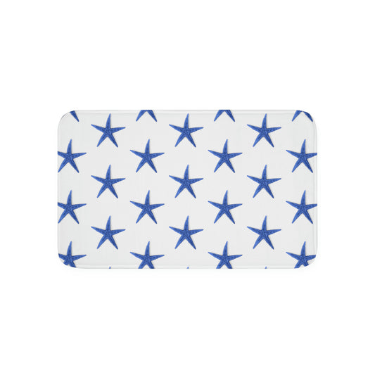 Starfish Blue Memory Foam Bath Mat