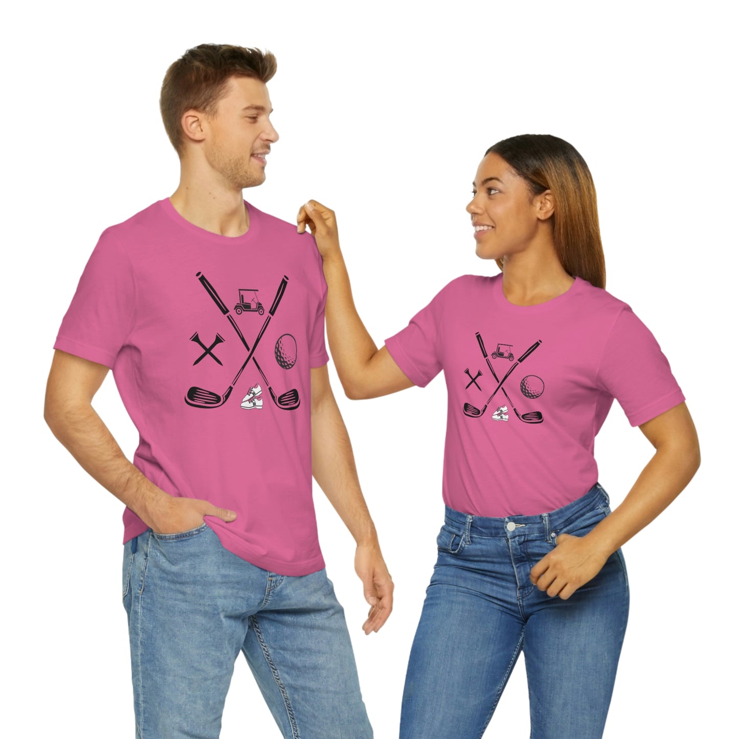 Golf Clubs Golf Ball Golf Tees Golf Cart Golf Shoes Unisex Jersey Short Sleeve Tee