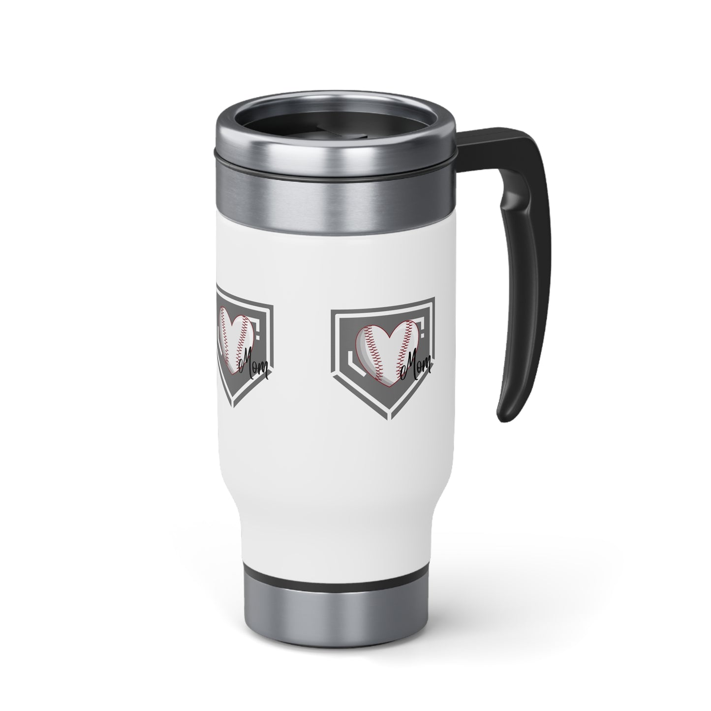 Baseball Mom Stainless Steel Travel Mug with Handle, 14oz