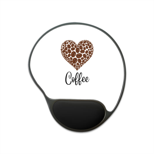 Heart Coffee Mouse Pad With Wrist Rest