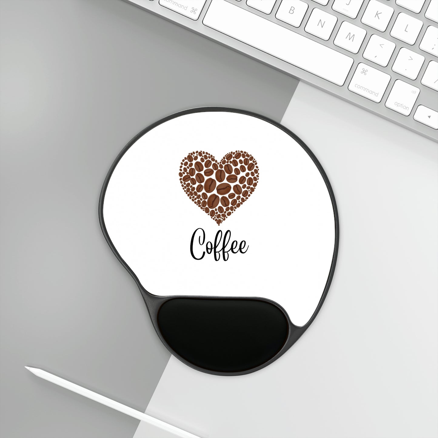 Heart Coffee Mouse Pad With Wrist Rest