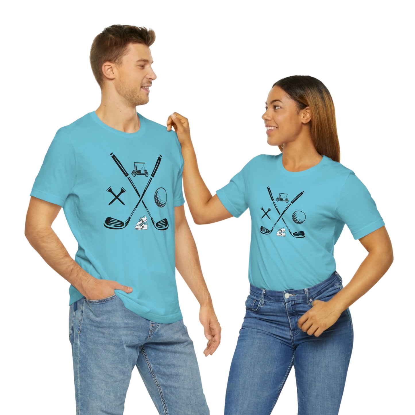 Golf Clubs Golf Ball Golf Tees Golf Cart Golf Shoes Unisex Jersey Short Sleeve Tee