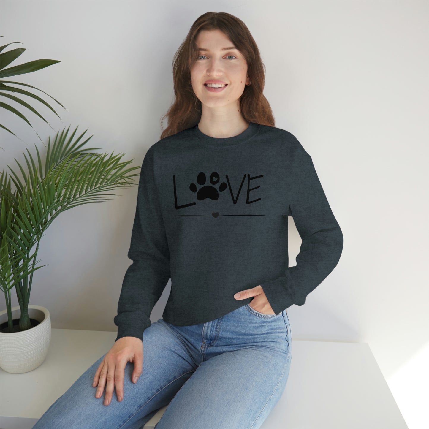 Love Paw Unisex Heavy Blend Crewneck Sweatshirt