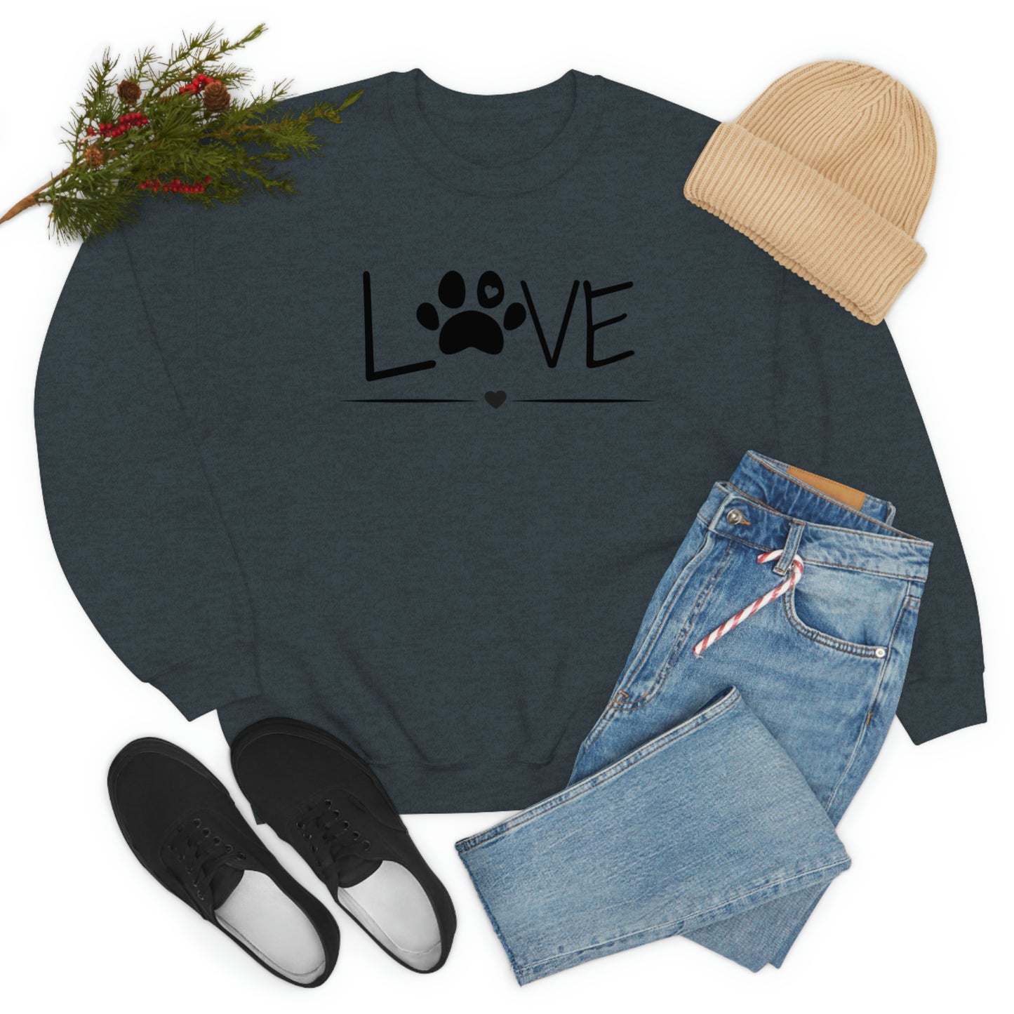 Love Paw Unisex Heavy Blend Crewneck Sweatshirt