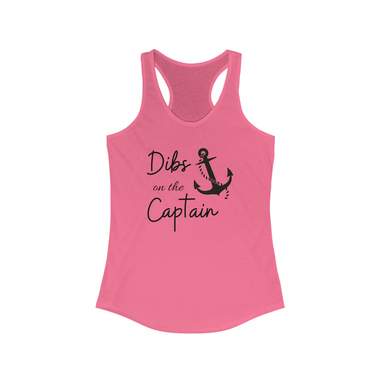 Dibs on the Captain Women's Ideal Racerback Tank black print