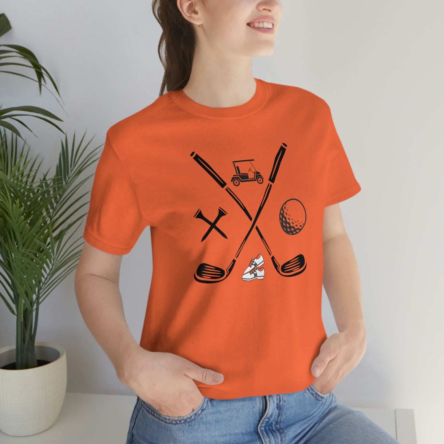 Golf Clubs Golf Ball Golf Tees Golf Cart Golf Shoes Unisex Jersey Short Sleeve Tee