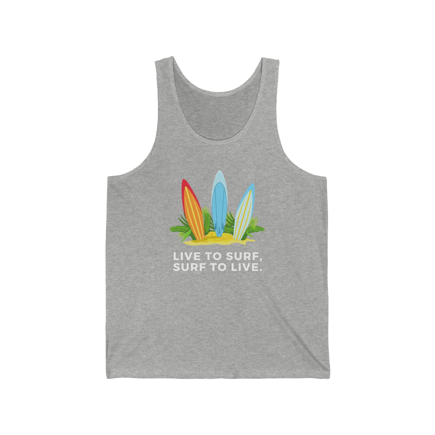 Live to Surf, Surf to Live Unisex Jersey Tank