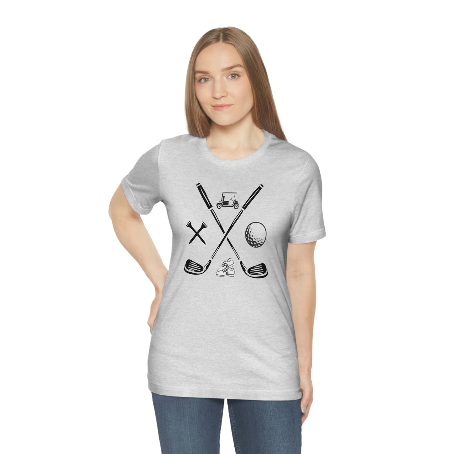 Golf Clubs Golf Ball Golf Tees Golf Cart Golf Shoes Unisex Jersey Short Sleeve Tee