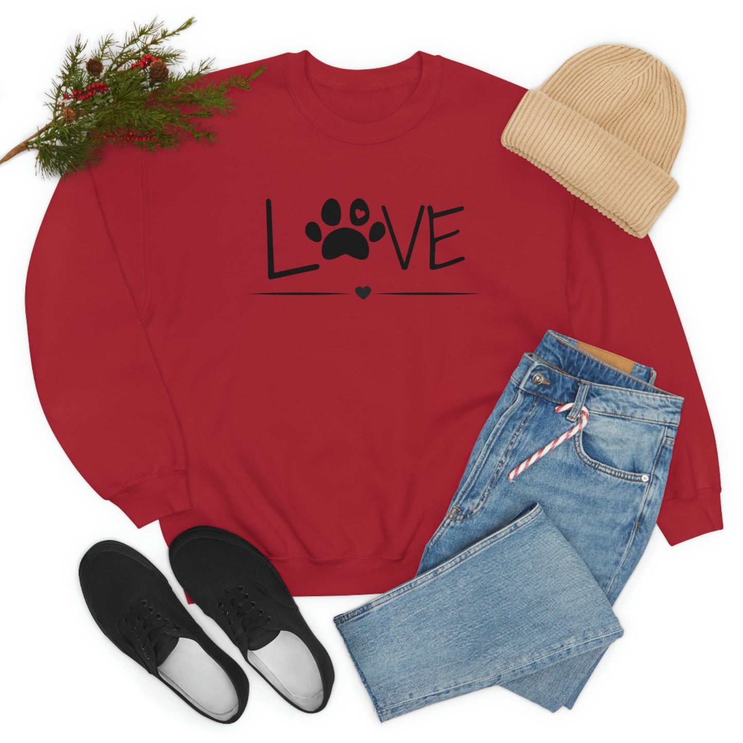 Love Paw Unisex Heavy Blend Crewneck Sweatshirt