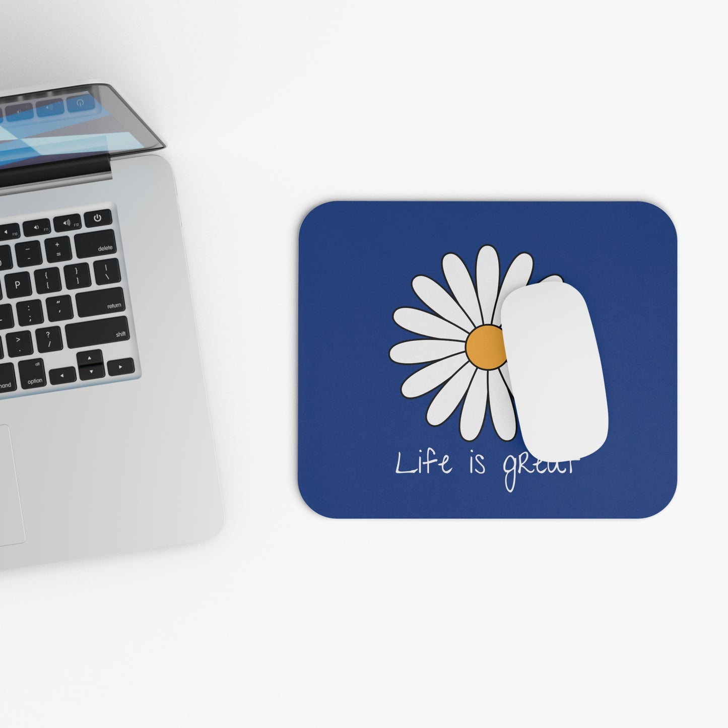 Life is great Mouse Pad (Rectangle) blue