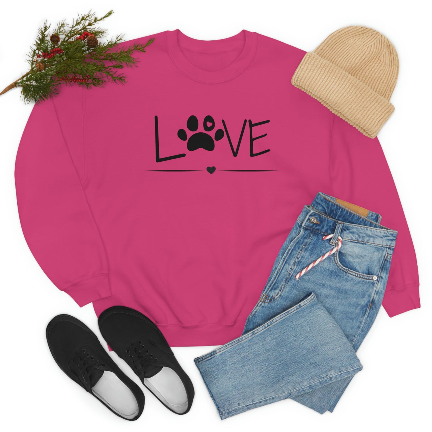 Love Paw Unisex Heavy Blend Crewneck Sweatshirt