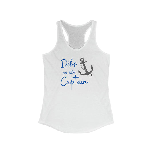 Dibs on the Captain Women's Ideal Racerback Tank blue print