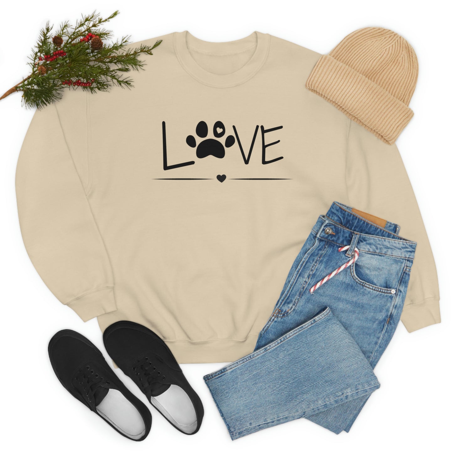 Love Paw Unisex Heavy Blend Crewneck Sweatshirt