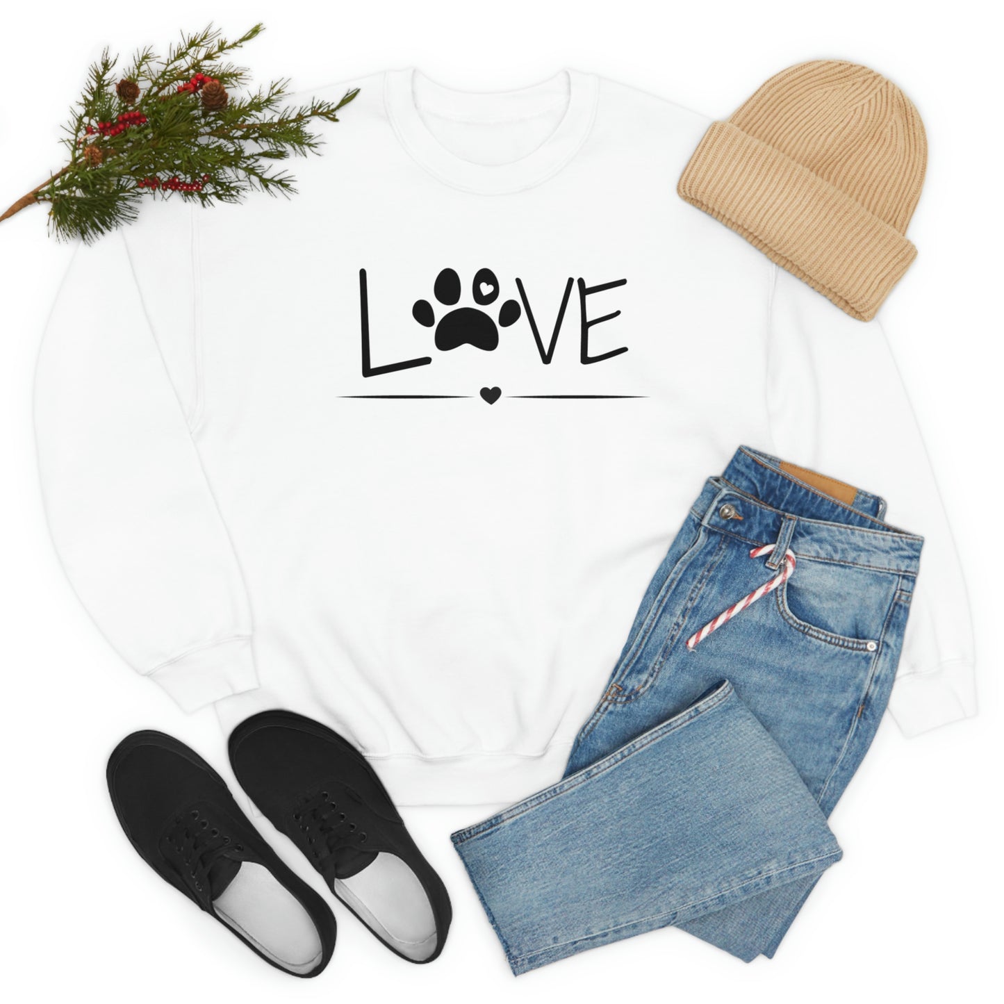 Love Paw Unisex Heavy Blend Crewneck Sweatshirt