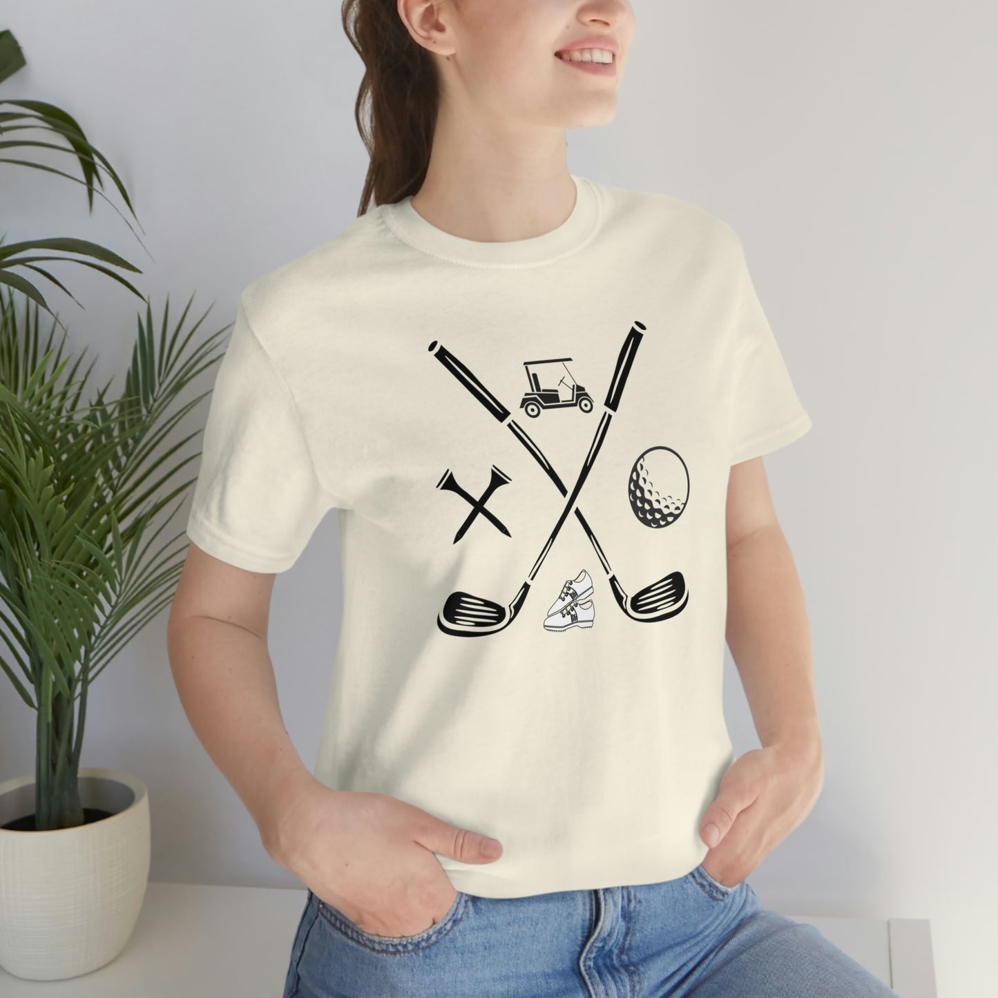 Golf Clubs Golf Ball Golf Tees Golf Cart Golf Shoes Unisex Jersey Short Sleeve Tee